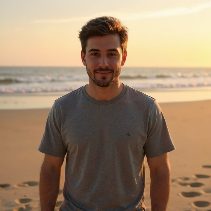 Beach portrait at golden hour