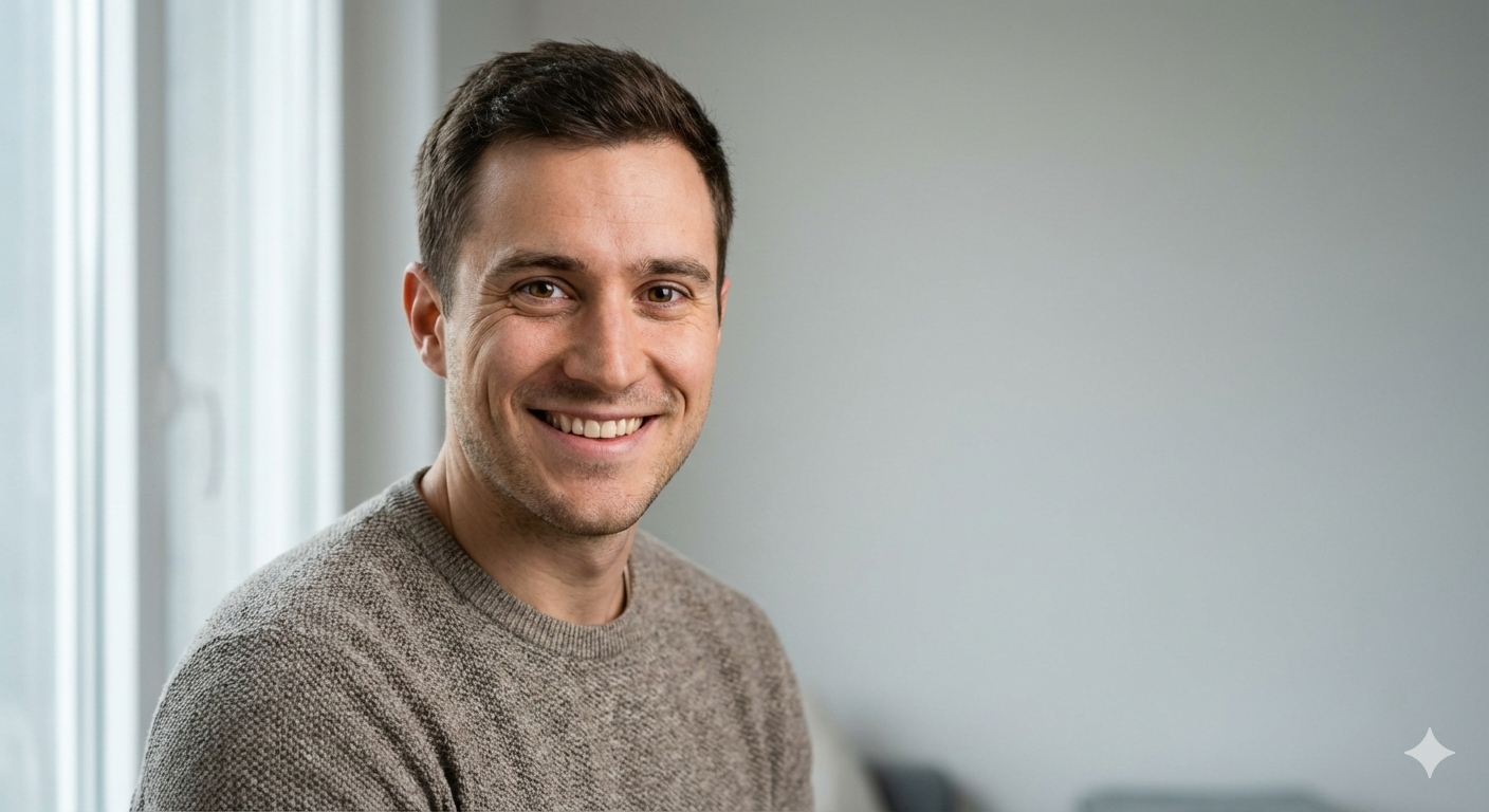 Example confident headshot dating photo